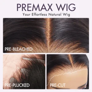 Alternative view of PreMax Wigs - 360 Lace Super Natural Hairline Loose Body Wave Free Part 180% Density Wig Pre-Cut Lace - 18 inch