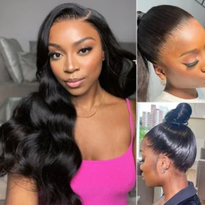 PreMax Wigs - 360 Lace Super Natural Hairline Loose Body Wave Free Part 180% Density Wig Pre-Cut Lace - 18 inch