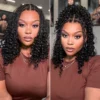 Readitress™ HD Full Lace Knotless Boho Curls Braided Bob Pre-Cut Lace Wig Flexi Fit Invisi Drawstring Cap - 14 inch
