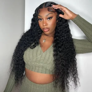 Pre-Bleached Knots 13×4 13×6 HD Lace Frontal Wigs Deep Wave Glueless Human Hair Wigs